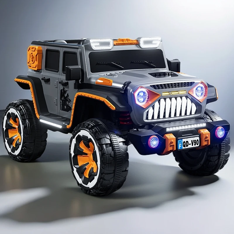 电动四驱越野汽车小孩男女电童车可坐大人玩具车儿童可坐遥控电车