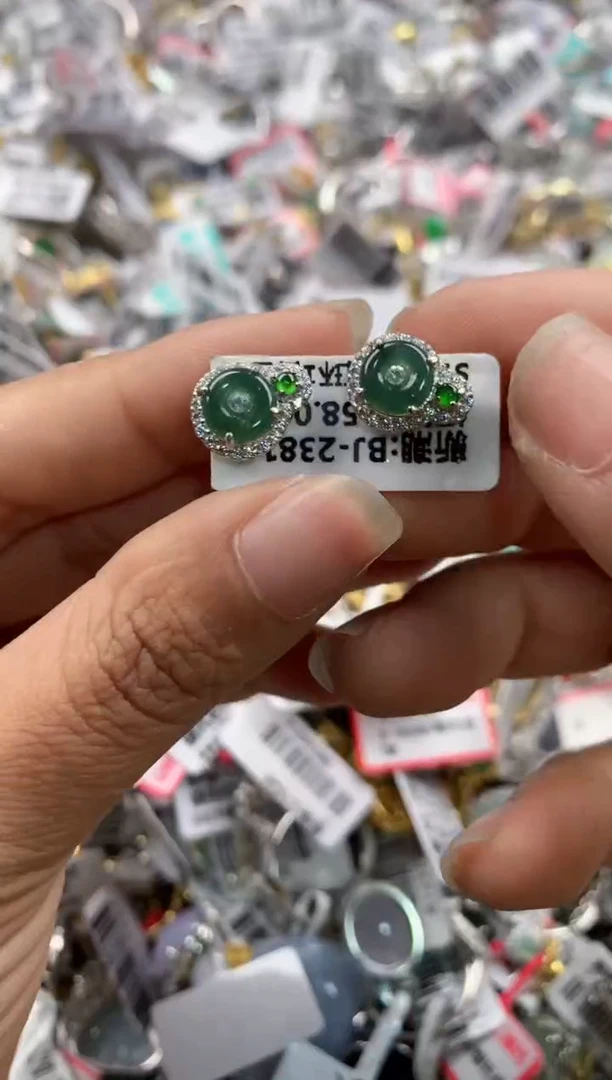 银S925镶嵌戒指翡翠777   1