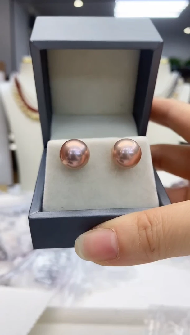 【闪购商品】淡水珍珠耳饰18K金镶嵌淡水耳钉12-13