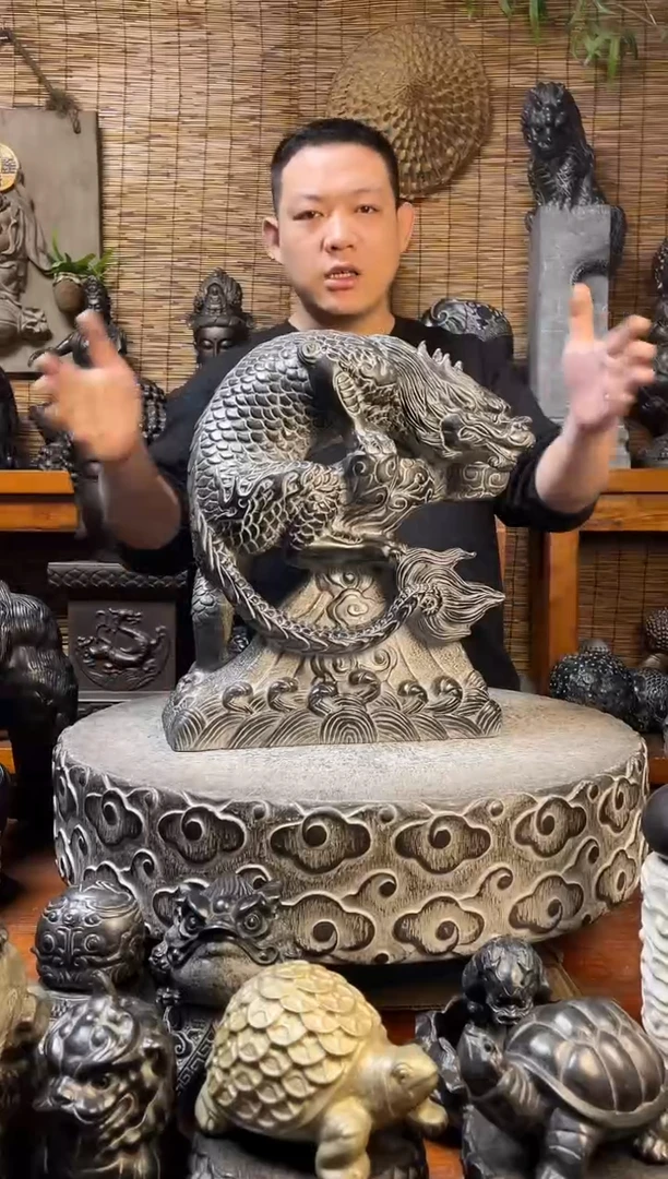 石材假山吸水兽40天然青石雕刻