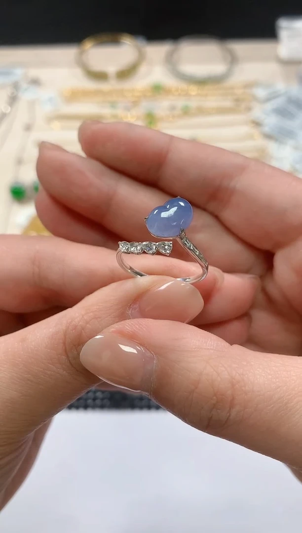 18K金镶嵌戒指翡翠129 15