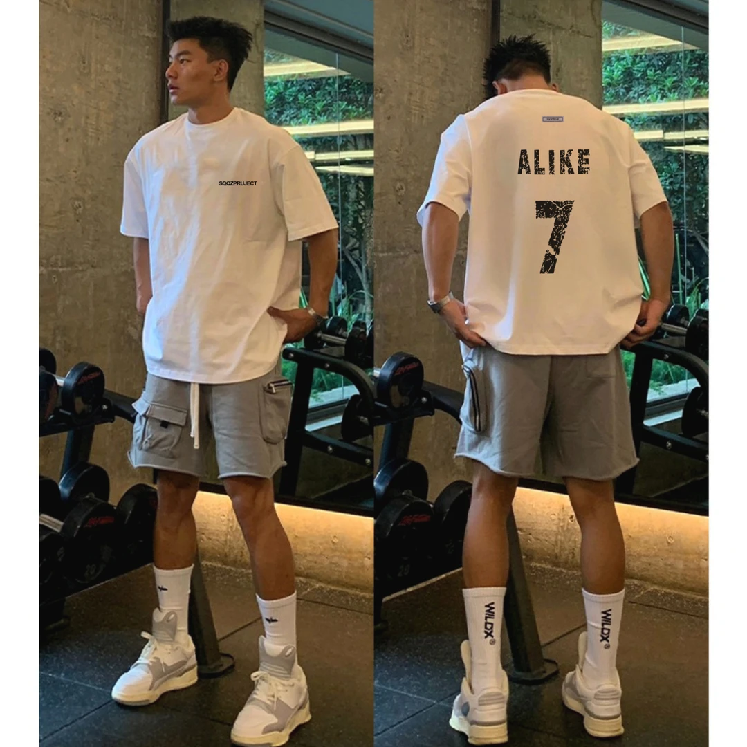 100%纯棉美式街头短袖T恤高级感宽松休闲百搭夏季潮流时尚圆领ins