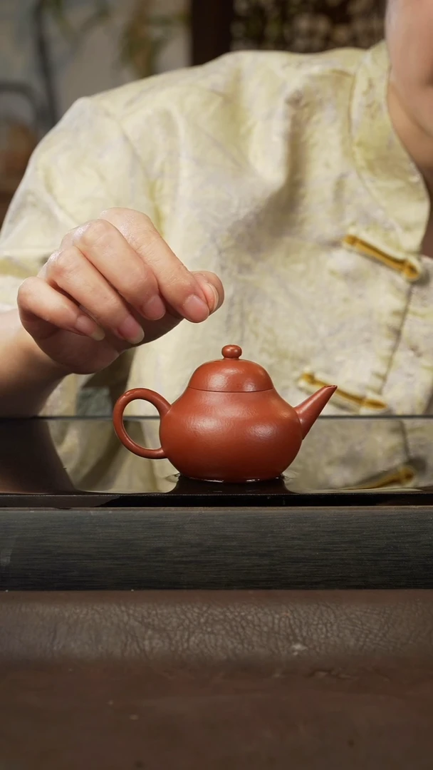 茶壶紫砂32 芭乐水平  赵庄朱泥 80cc 全手