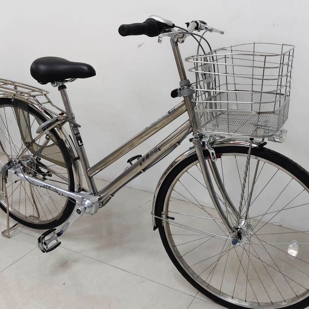 东樱の花不锈钢轴传动自行车内三速罗拉刹车防刺防爆胎通勤代步