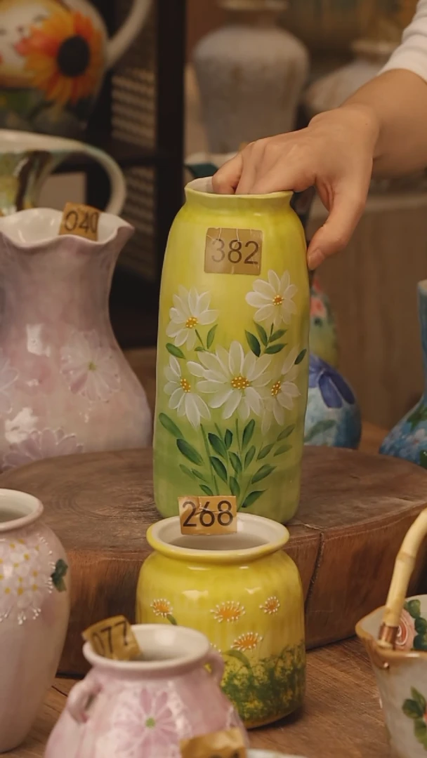 陶瓷景德镇设计师手作花器摆件侘寂风@M382@