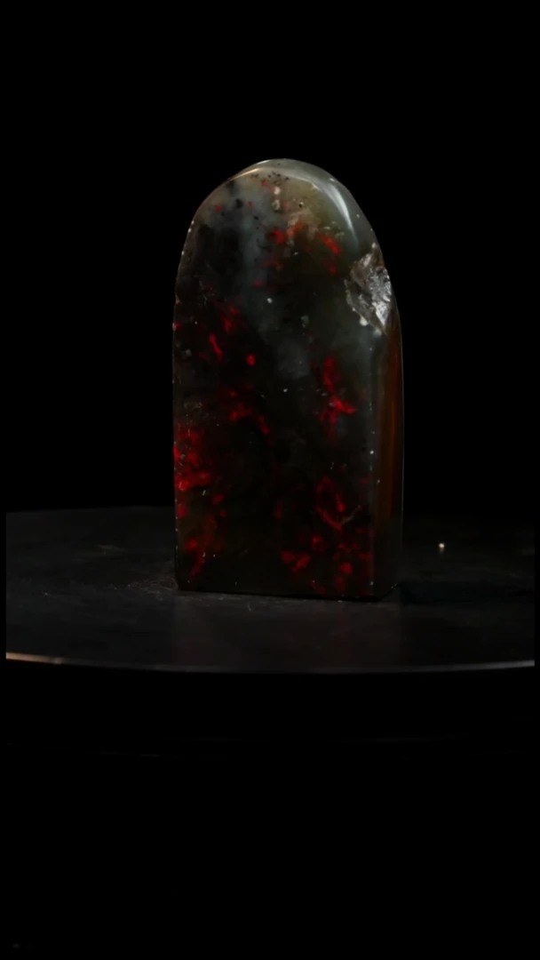 鸡血石水墨玻璃冻鸡血印章印章印章