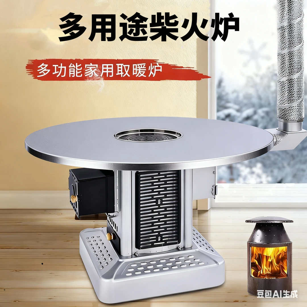 1米不锈钢桌面配特价款气化炉农村取暖神器