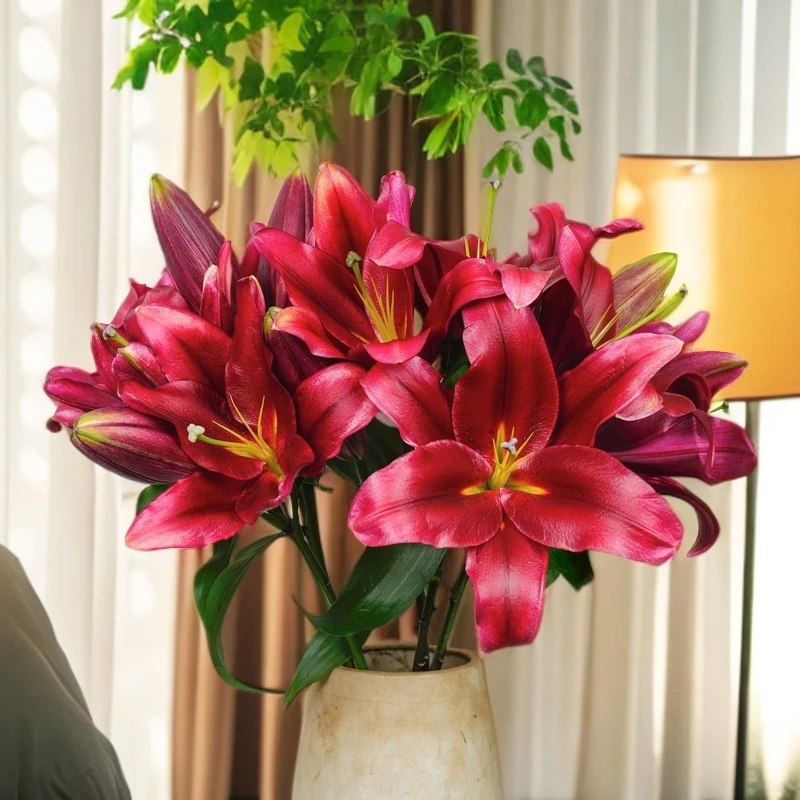 云南木木花卉永恒的爱 高贵大气单瓣香水百合 新鲜采摘客厅餐桌水