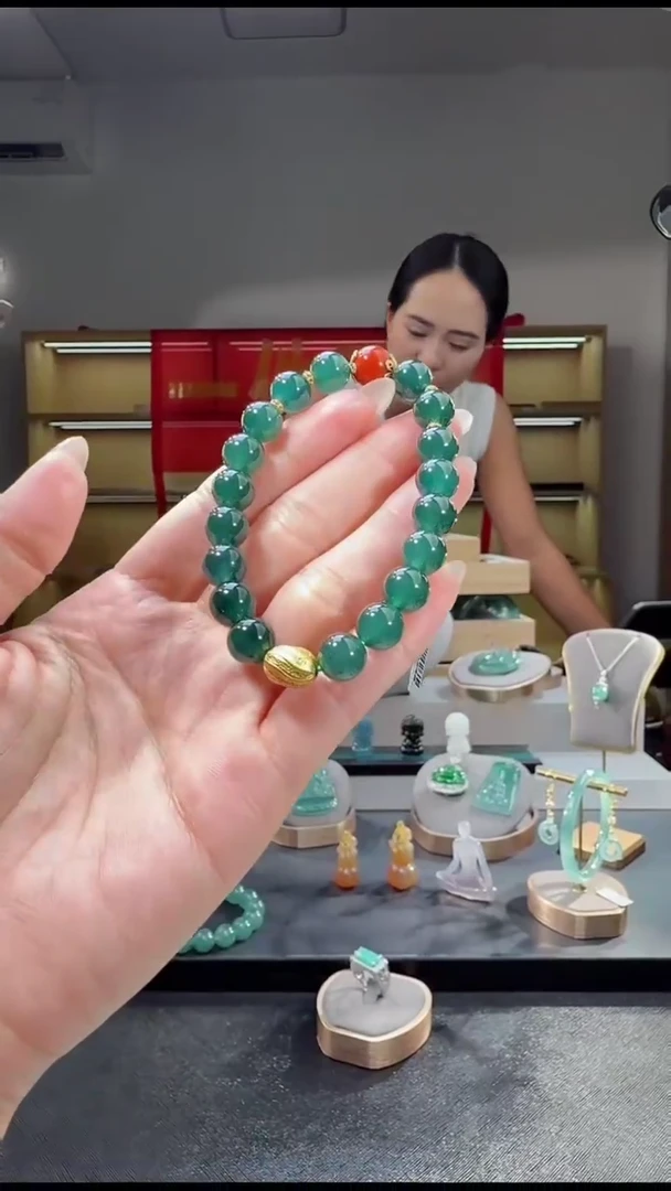 银S925镶嵌手串翡翠手串（多样性发其一）