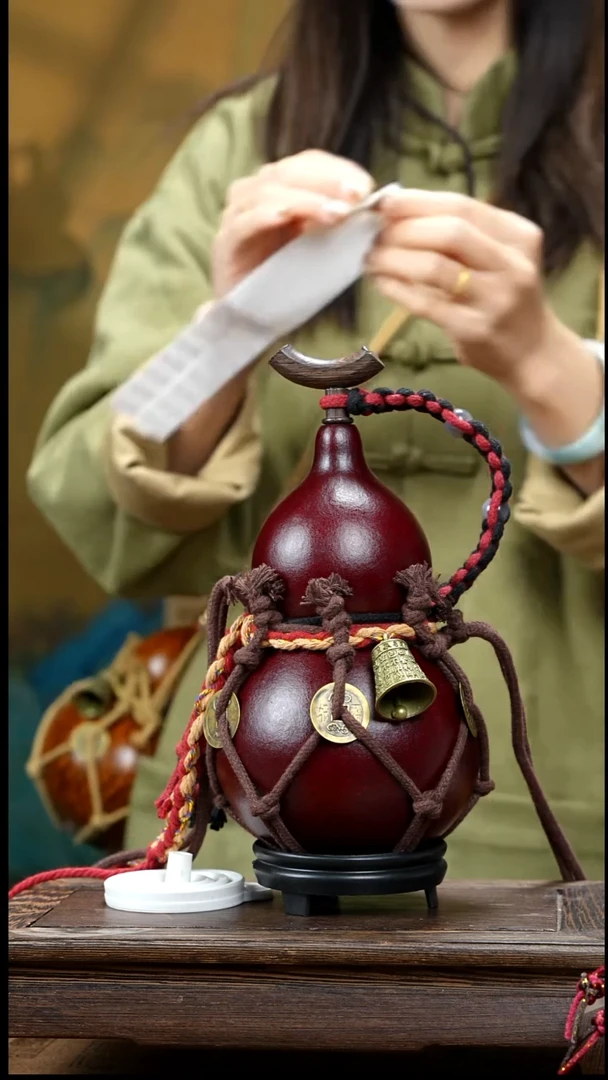 XR070复古网兜款天然酒葫芦（一物一拍）