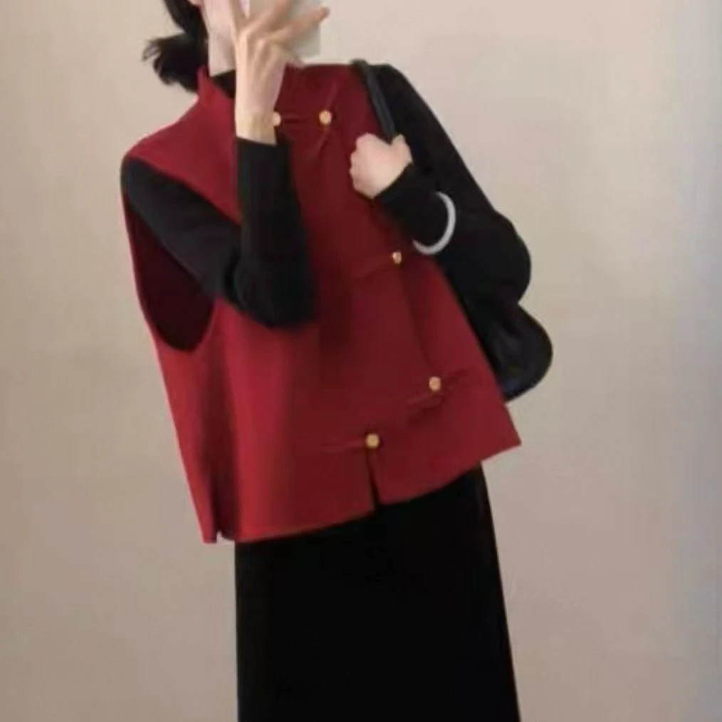 新年马甲新中式重工坎肩短款