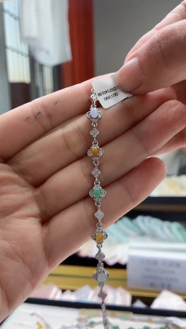 银S925镶嵌手链翡翠111111111