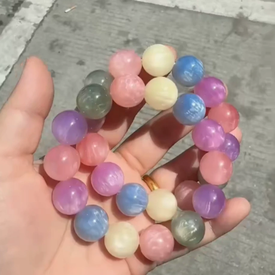 非金属仿珍珠手链 七彩海云母手串m-aa164