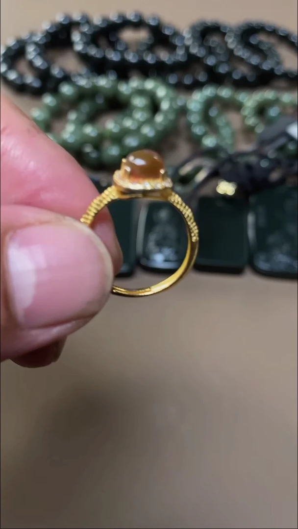 银S925镶嵌戒指和田玉和田玉戒指