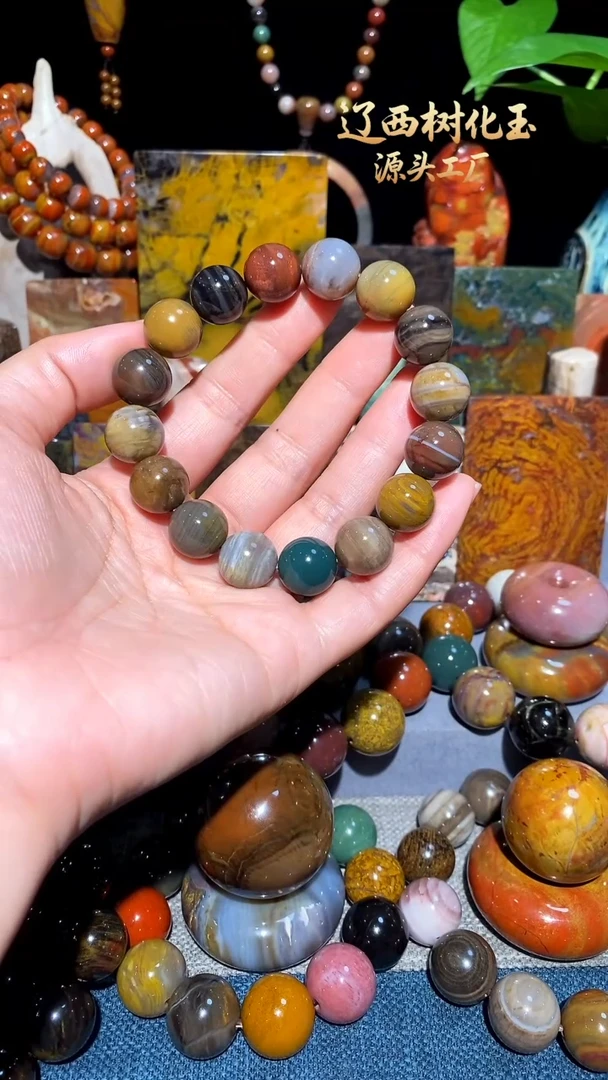 未镶嵌-硅化玉天然北票硅化玉手串