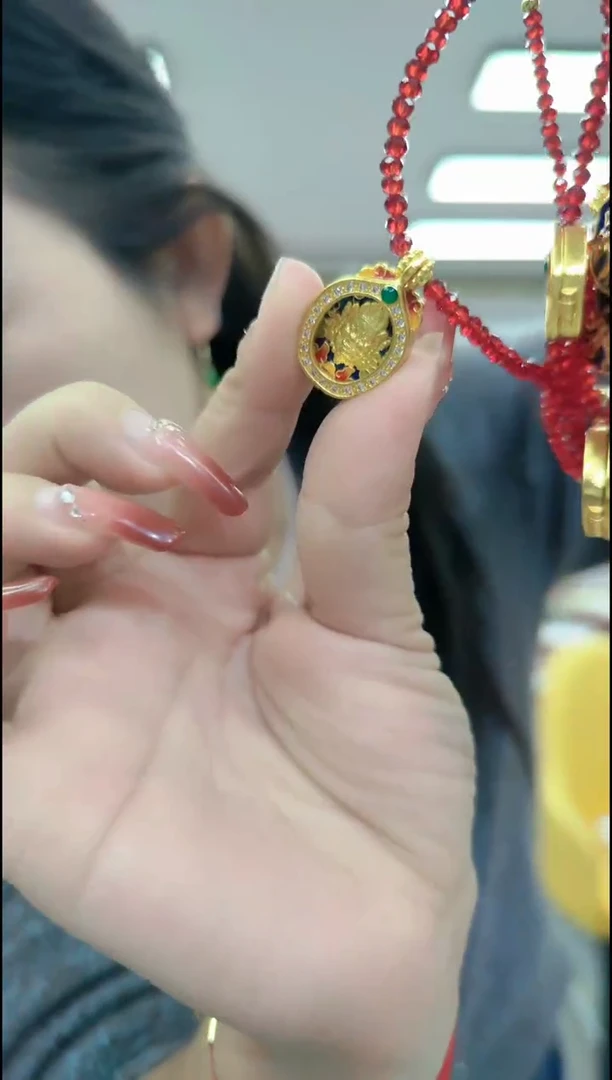 【闪购商品】尖晶石颈饰合金1309红尖晶黄财财