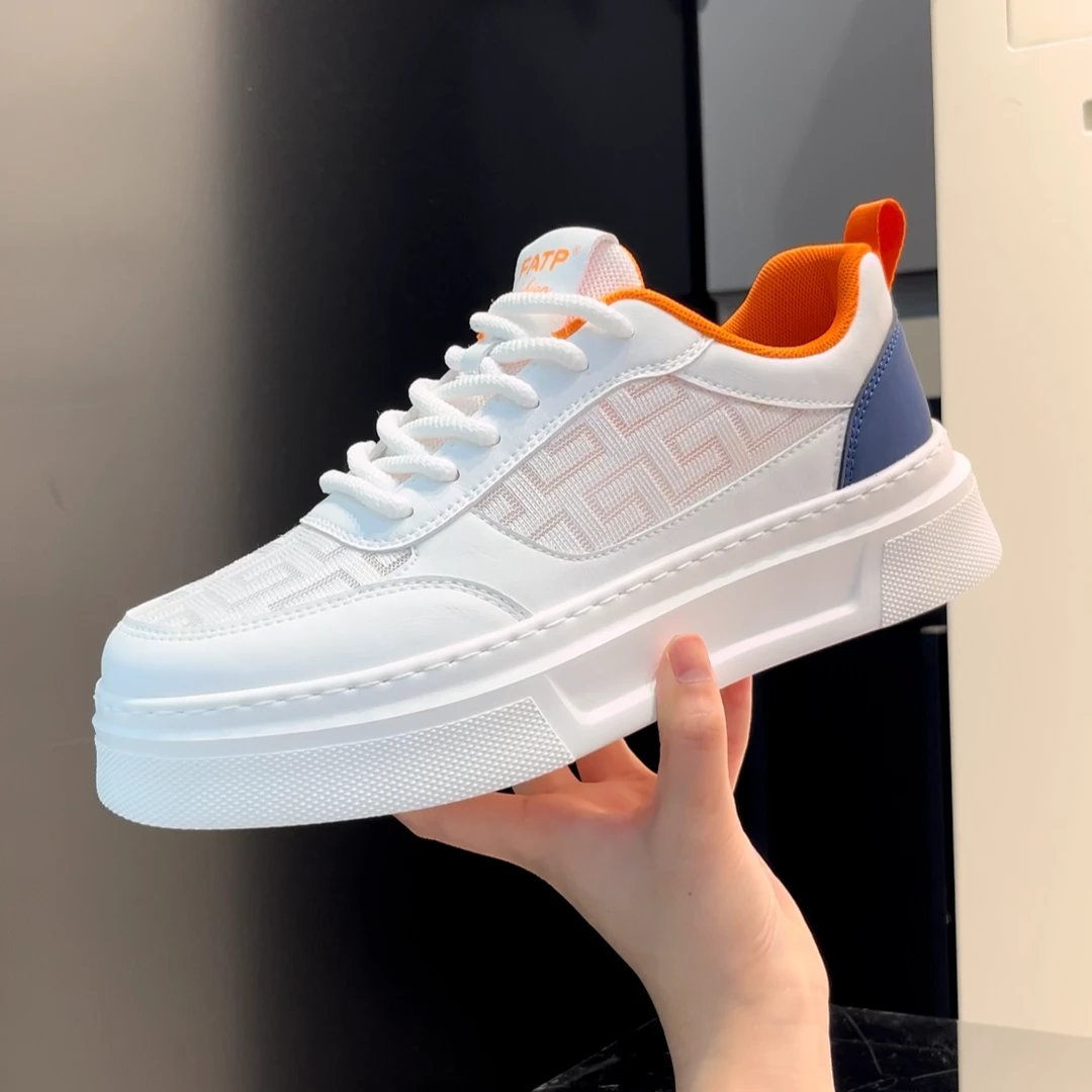 夏季新款网面男鞋软底板鞋百搭增高透气运动鞋小白鞋潮流男士网鞋