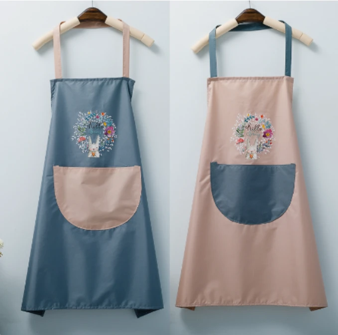 防油卡通家用做饭防水专用厨房大口袋网红洋气围裙