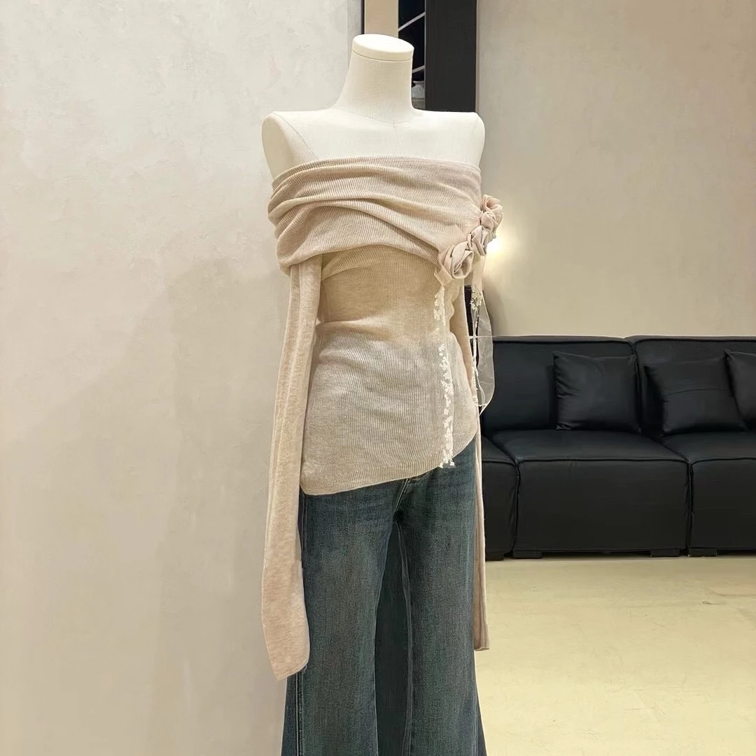 常规款长袖通用薄款拼色毛针织衫显瘦针织衫修身上衣