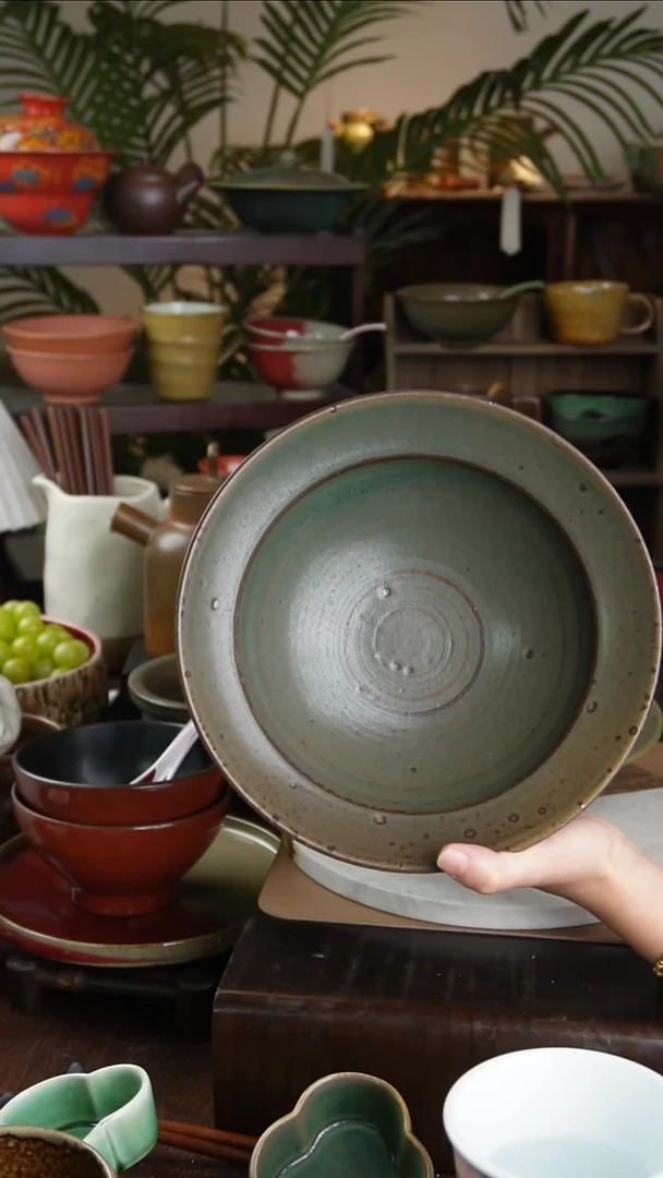 碗景德镇手工高温餐具春盛草帽