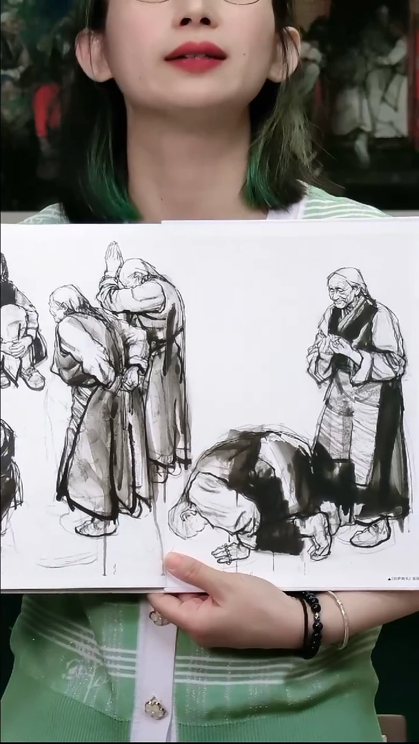 版画《拉萨街头》墨稿