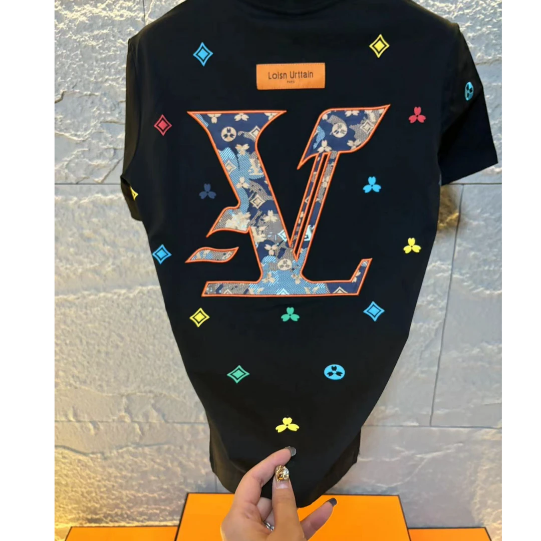 专属夏季新款休闲时尚潮流修身刺绣款男女款短袖T恤TT 3273