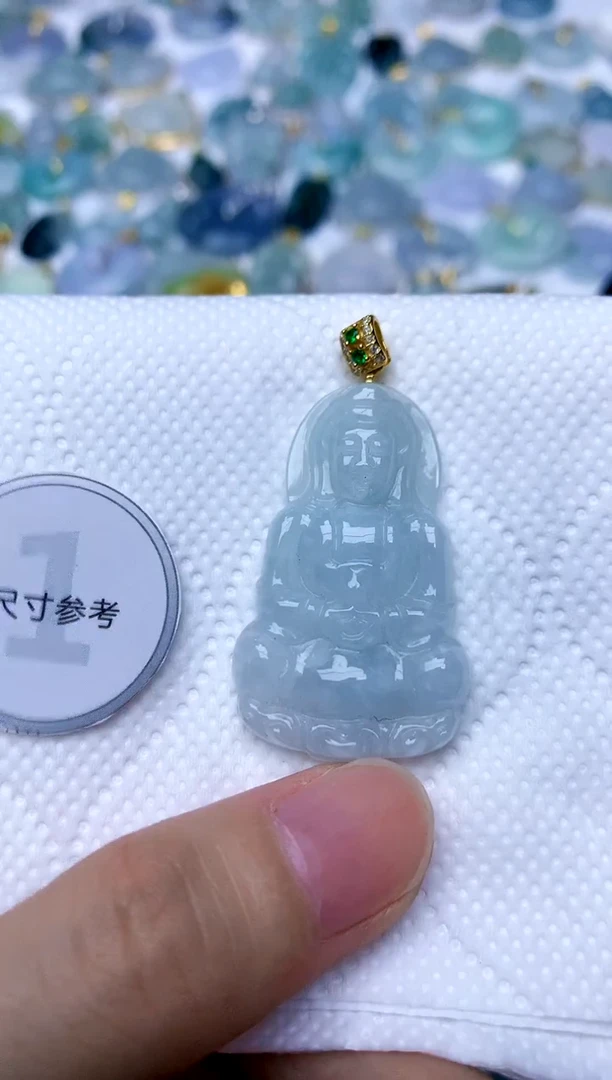 颈饰银S925镶嵌翡翠天然A货翡翠