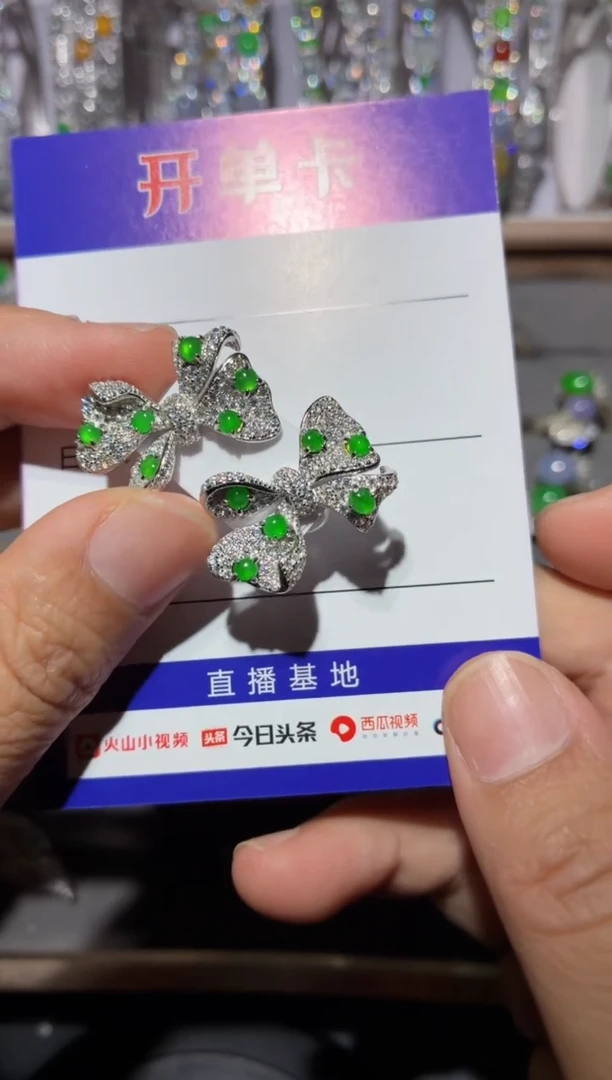 银S925镶嵌翡翠耳饰 全量