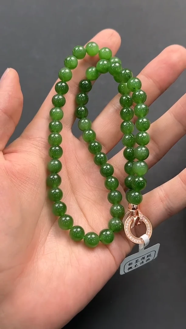 未镶嵌手串和田玉俄碧妈妈链卡8微色差
