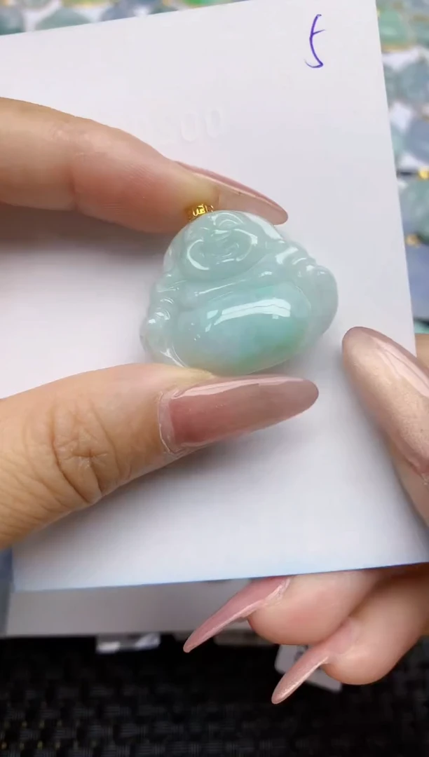 【闪购商品】翡翠颈饰18K金镶嵌天然A货翡翠 5