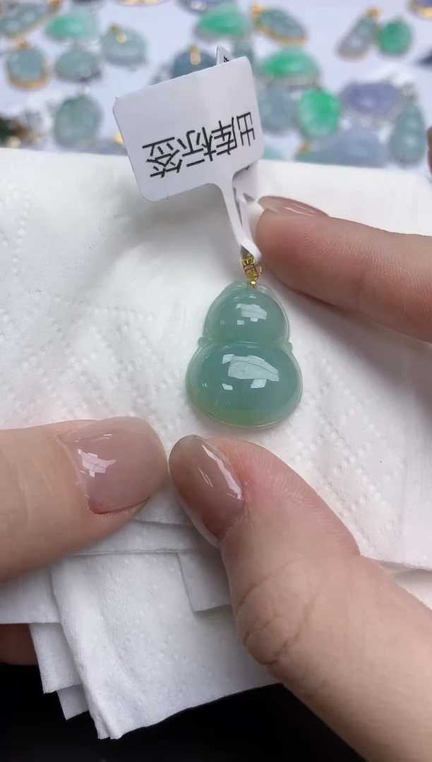 【闪购商品】翡翠颈饰18K金镶嵌天然缅甸翡翠A货