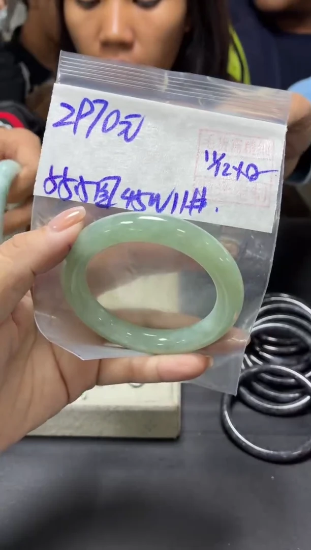 未镶嵌定制翡翠全13手镯55.5圆#2970元 毛货需抛光