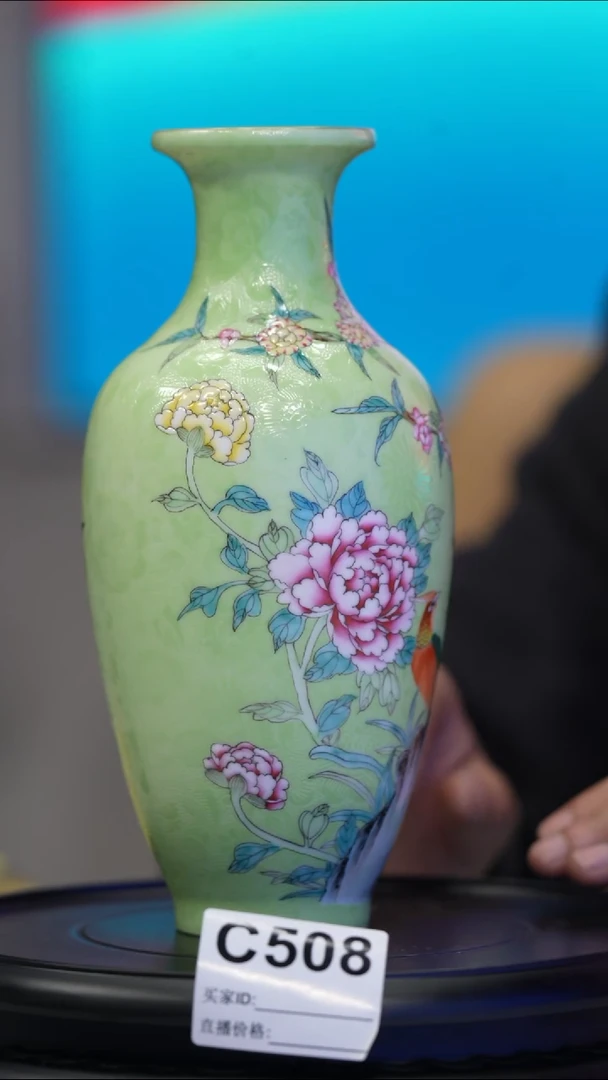 【闪购商品】瓷片景德镇陶瓷扒花赏瓶506