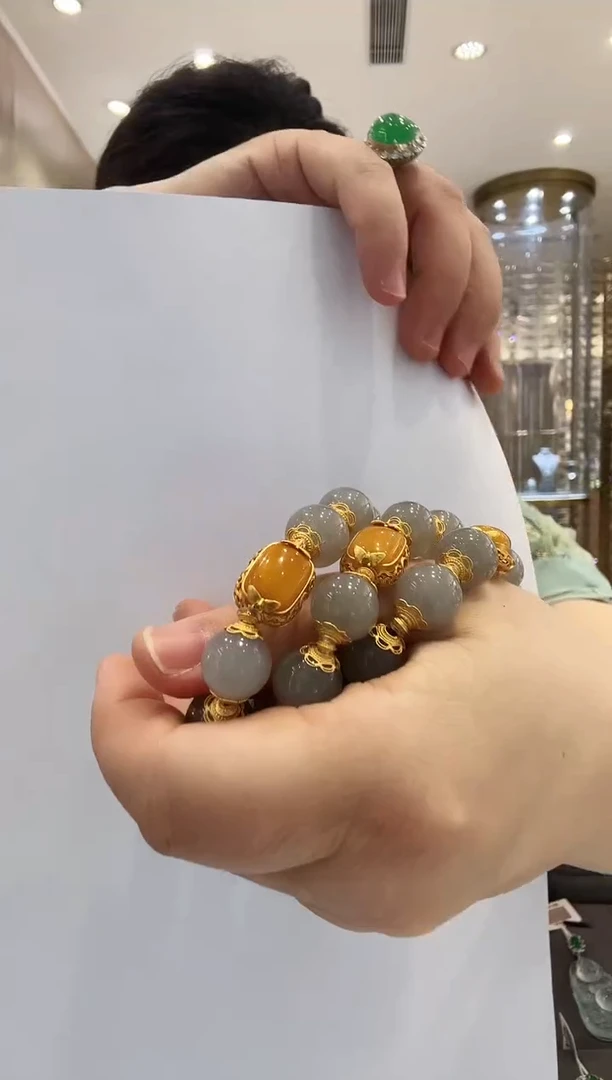 手串未镶嵌和田玉【32】12+烟紫