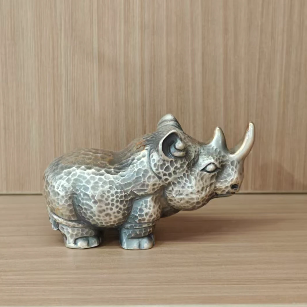 足银银制品 银动物 足银999 犀牛