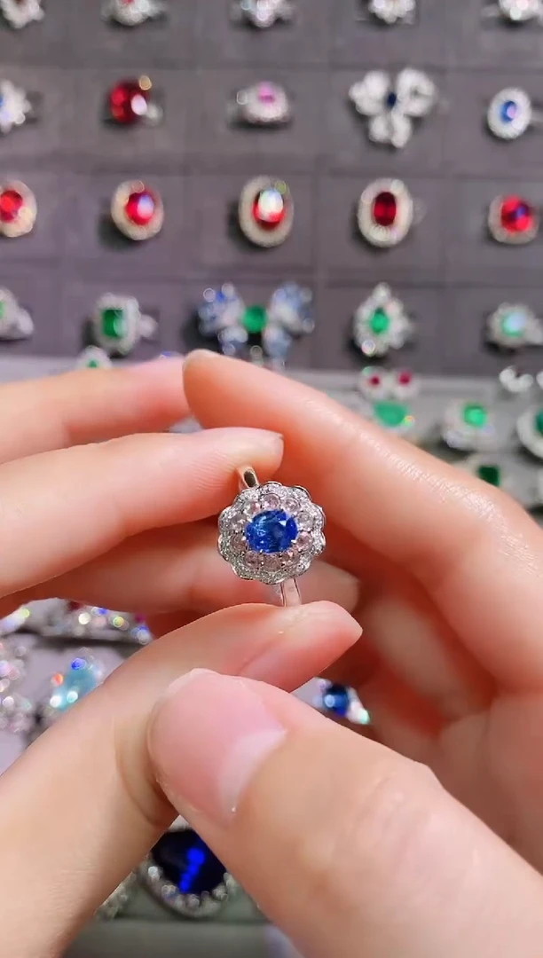 【闪购商品】蓝宝石18K金戒指18K金镶嵌--