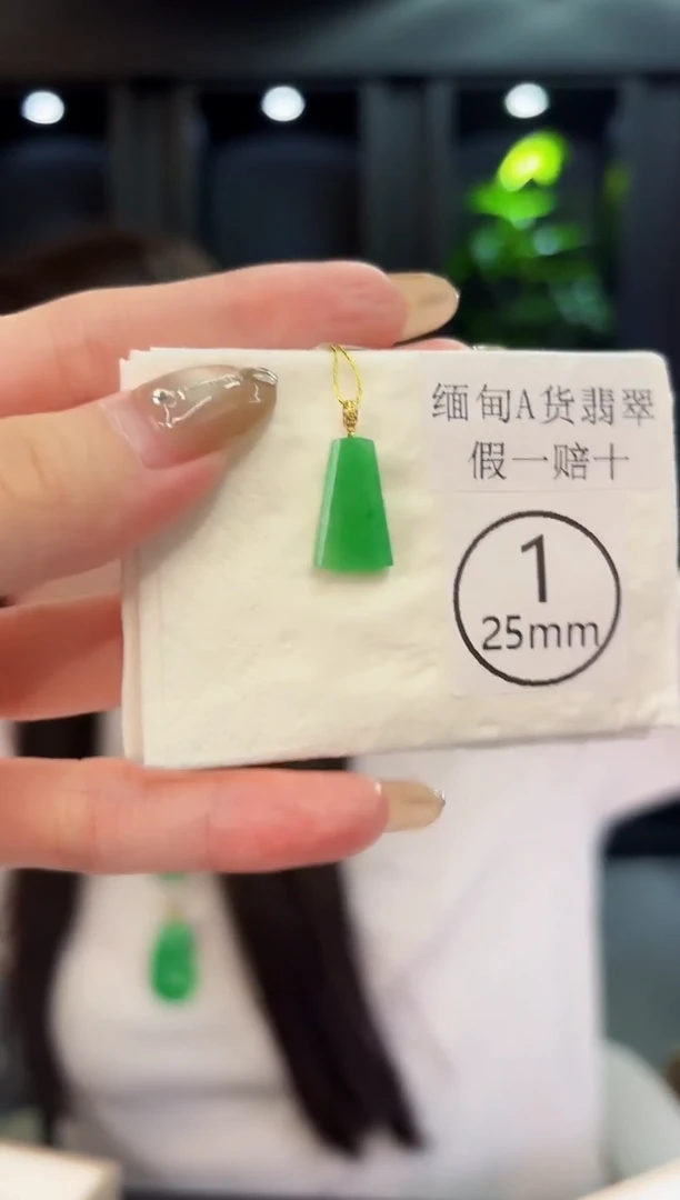 翡翠18K金镶嵌颈饰 缅料A货/支持复检/一件