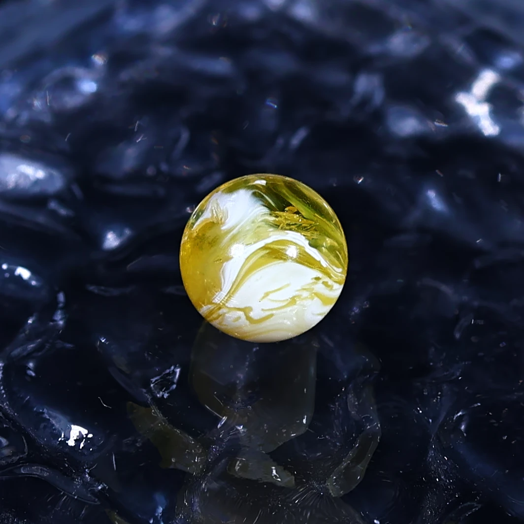 AF029   9.4mm金瓷白溶洞拉丝妖蜜蜡圆珠单珠文玩配珠