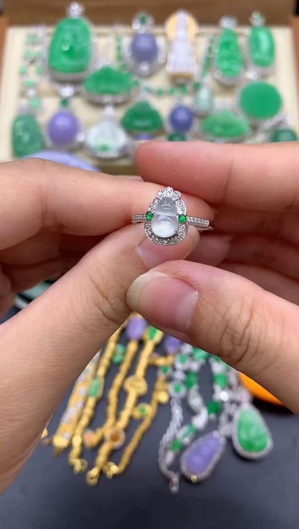 翡翠戒指18K金镶嵌278-中国好珍宝