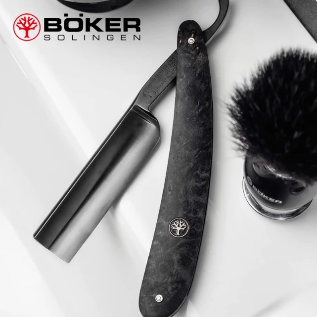 博克BOKER德国6/8“方头青龙木Barber男修面直剃刀刮脸刀【活动】