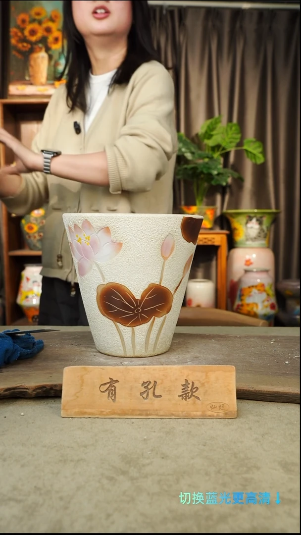 摆件30-150口21高21有孔手工盆1-2误差默认微瑕