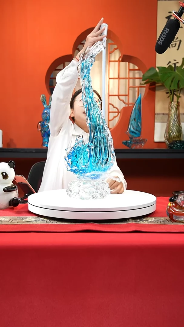 手工艺品琉璃蓝色风生水起