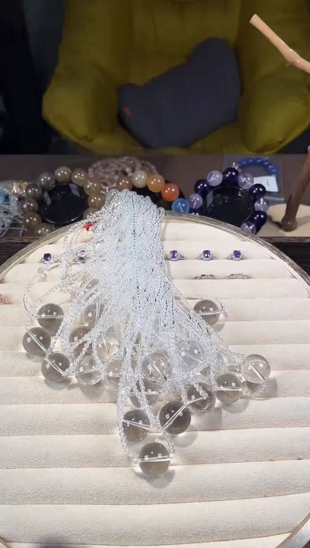 项链未镶嵌水晶白水晶大单珠锁骨链