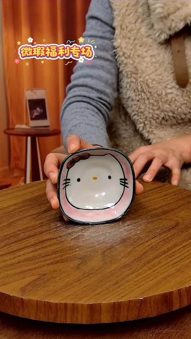 杯子陶手工手绘釉下彩陶瓷，微瑕
