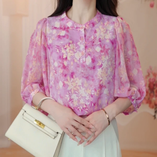 X2613【出口原单】法式优雅高级衬衫-珈珈