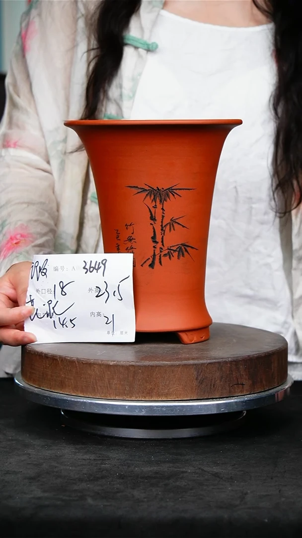 紫砂花盆3649花泥紫砂花盆