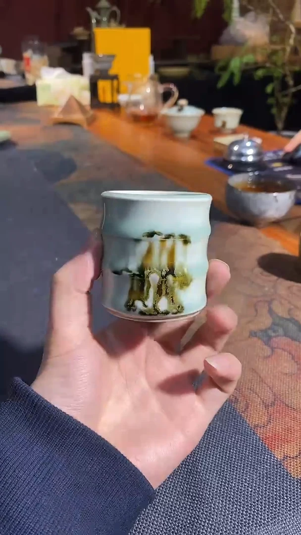 【山隐青瓷】龙窑柴烧杯子 微瑕