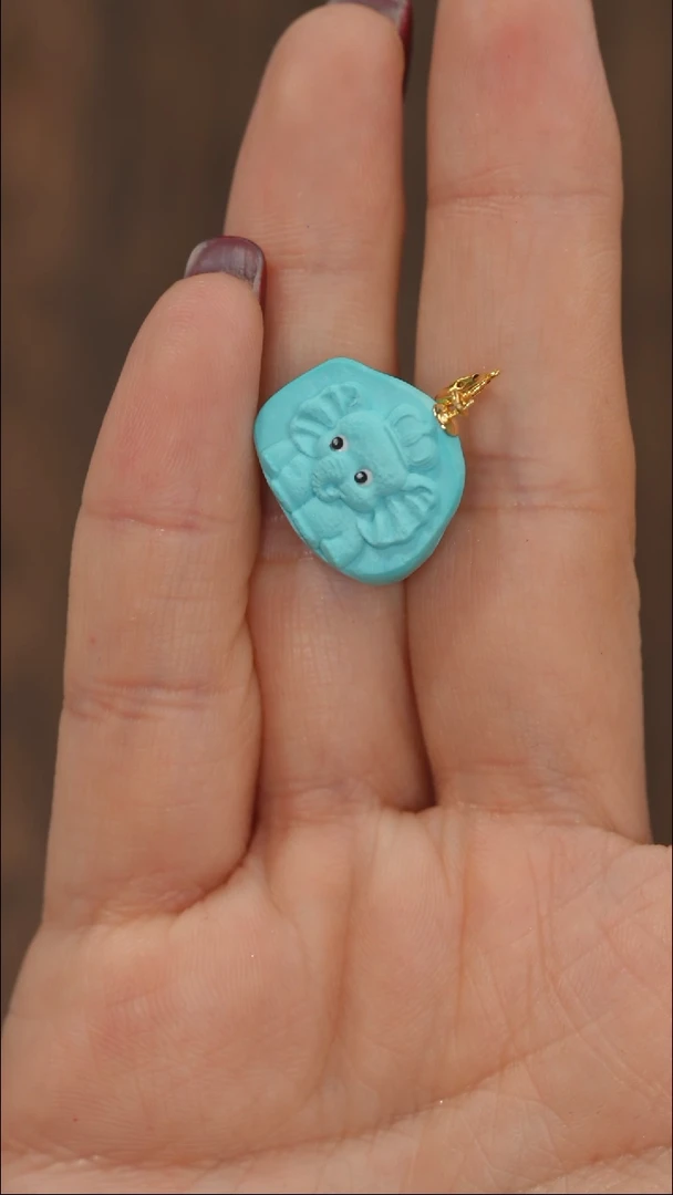 【闪购商品】绿松石挂饰18K金镶嵌1