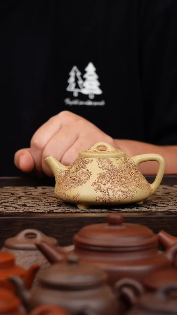 茶壶紫砂W****u凤求凰175cc本绿石瓢