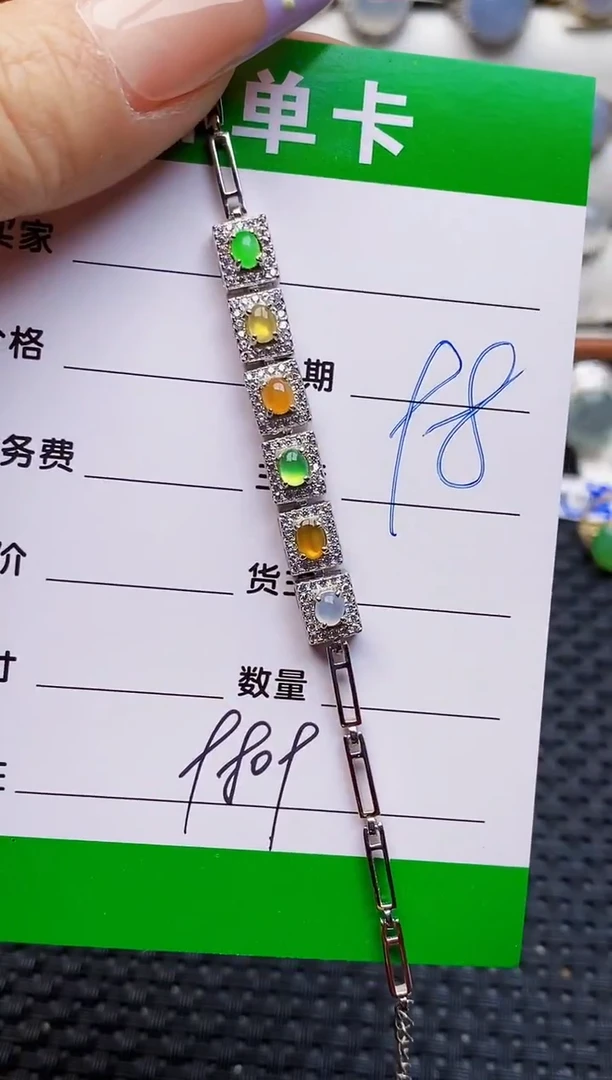 银S925镶嵌戒指翡翠9809